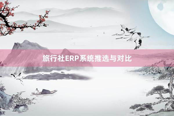 旅行社ERP系统推选与对比